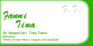 fanni tima business card